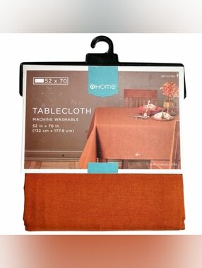 NWT Target Home 52x70 Rectangle Rust/Burnt Orange Kitchen Dining Tablecloth